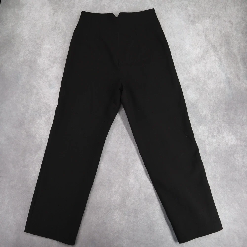 ZARA Pants Straight Leg Trouser Black High Waisted Seam Front Size M